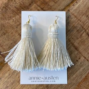 181.  Annie Austen Cream Tassel Earrings